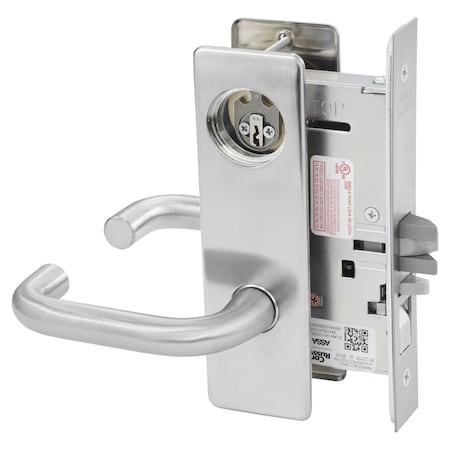 Corbin Russwin Entrance or Office Mortise Lock, LS Lever, M Escutcheon, Satin Chrome ML2051 LSM 626 LC